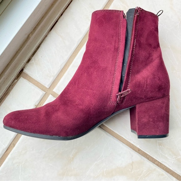 Burgundy Suede Ankle Boots - Size 39/US 8 - H&M Excellent Condition - Picture 10 of 14